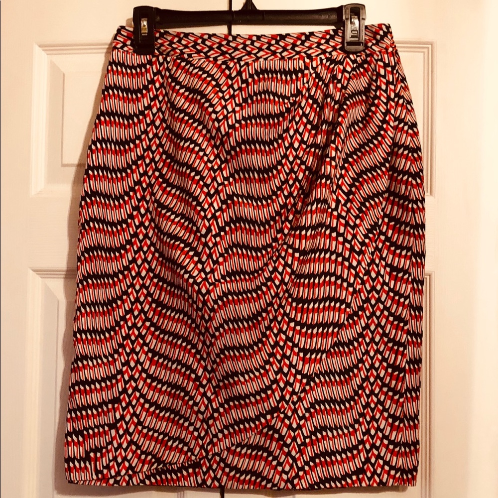 Jones Studio Separates Abstract Faux Wrap Skirt  4